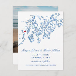 Camden Maine Photo Save Date - Penobscot Bay Spara Datumet