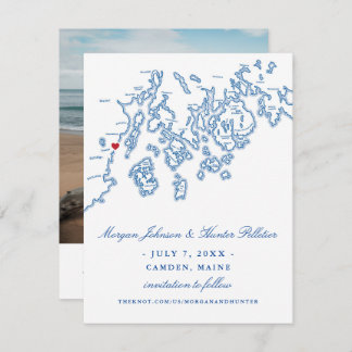 Camden Maine Photo Save Date - Penobscot Bay Spara Datumet