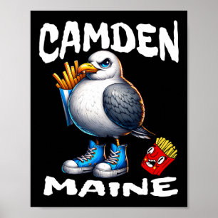 Camden Maine Rolig Måsgubbe Pommes Frites Souvenir Poster