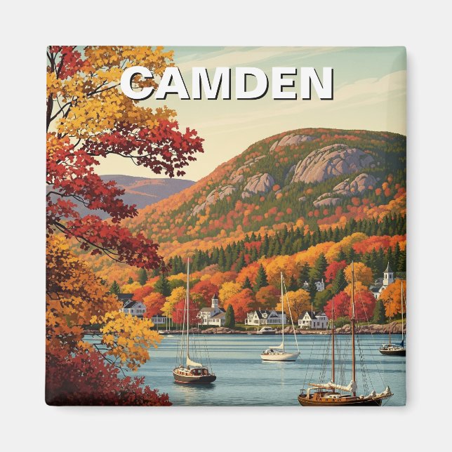 Camden Maine Travel Magnet (Framsidan)