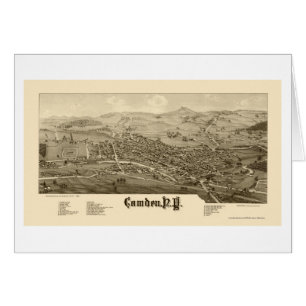 Camden panorama- karta för NY - 1885 Hälsningskort