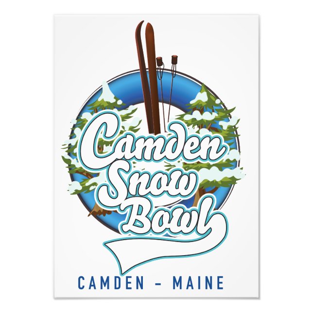 Camden Snow Bowl skidlogo. Fototryck (Framsidan)