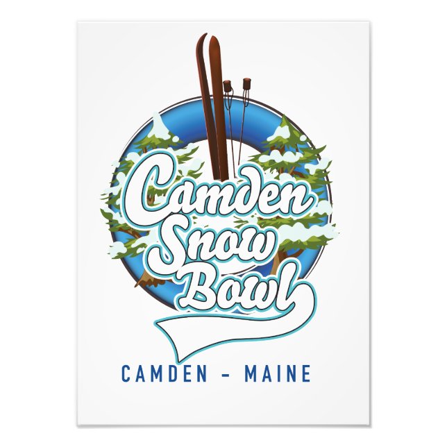 Camden Snow Bowl skidlogo. Fototryck (Framsidan)