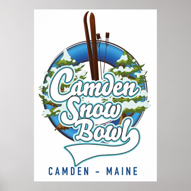 Camden Snow Bowl skidlogo. Poster (Framsidan)