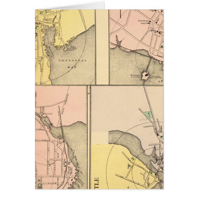 Camden, Wiscasset, Damariscotta Hälsningskort (Framsidan)