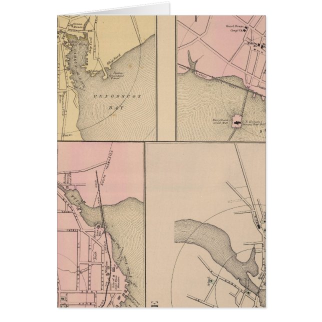 Camden, Wiscasset, Damariscotta, Newcastle Hälsningskort (Framsidan)