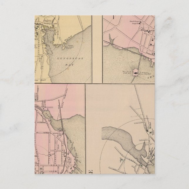 Camden, Wiscasset, Damariscotta, Newcastle Vykort (Framsida)