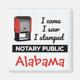 Came Saw Stamped Notary Public Frimärke Alabama Magnet