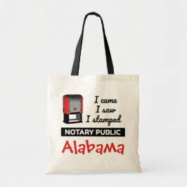 Came Saw Stamped Notary Public Frimärke Alabama Tygkasse