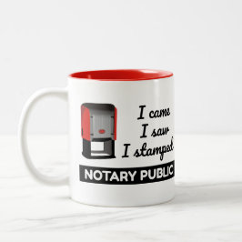 Came Saw Stamped Notary Public Frimärke Två-Tonad Mugg
