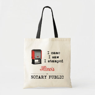 Came Saw Stamped Notary Public Illinois Tygkasse