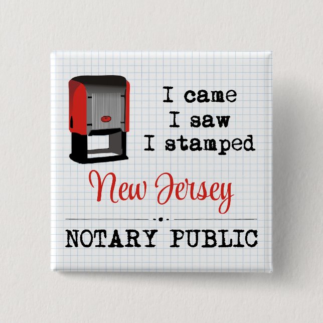 Came Saw Stamped Notary Public New jersey Knapp (Framsida)