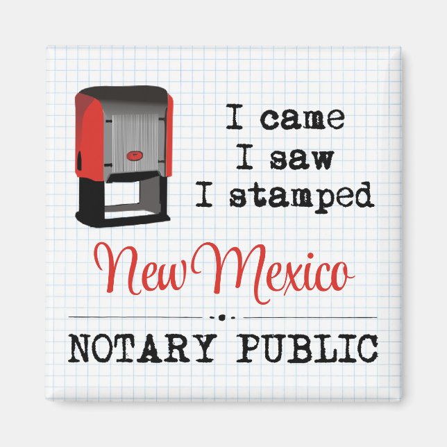 Came Saw Stamped Notary Public New mexico Magnet (Framsidan)