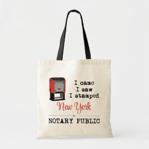 Came Saw Stamped Notary Public New York Tygkasse