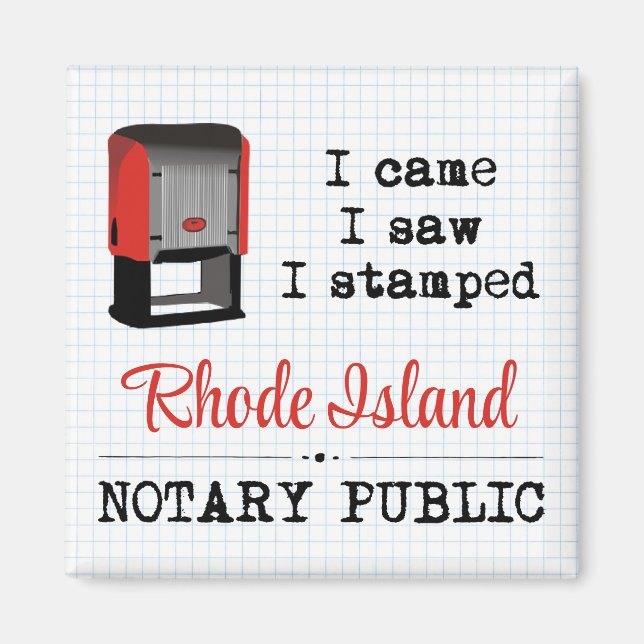 Came Saw Stamped Notary Public Rhode island Magnet (Framsidan)