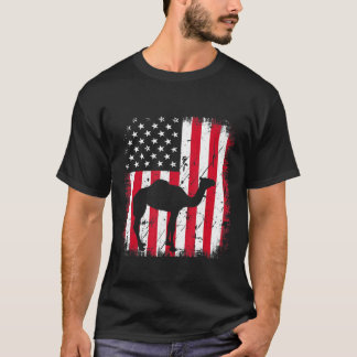 Camel American Flagga 4:e juli USA T Shirt