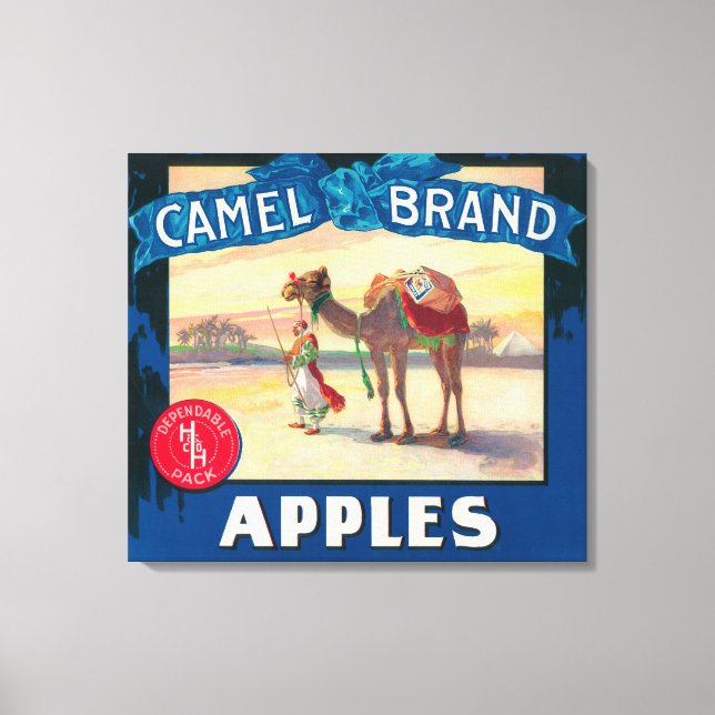 Camel Apple-etikett - delstaten Washington Canvastryck (Framsida)