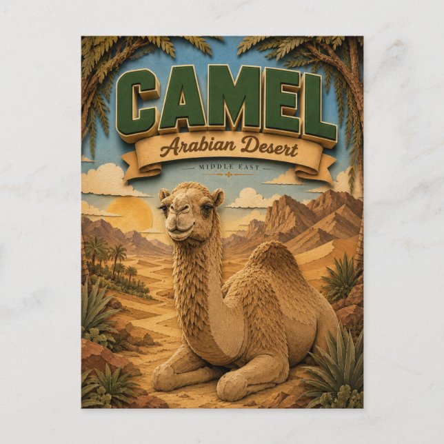 Camel Arabian Desert POPCUT Vykort (Framsida)