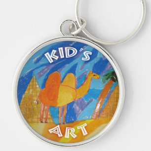 Camel Art av Kids Rund Silverfärgad Nyckelring