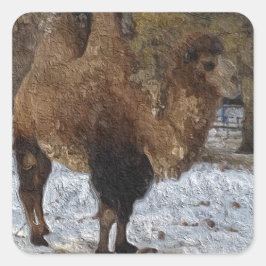 Camel Art Fyrkantigt Klistermärke