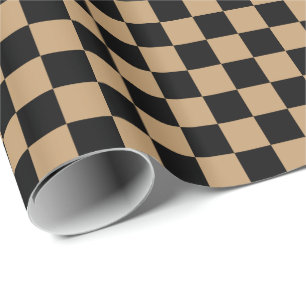 Camel Brown/Black Checkered Presentpapper