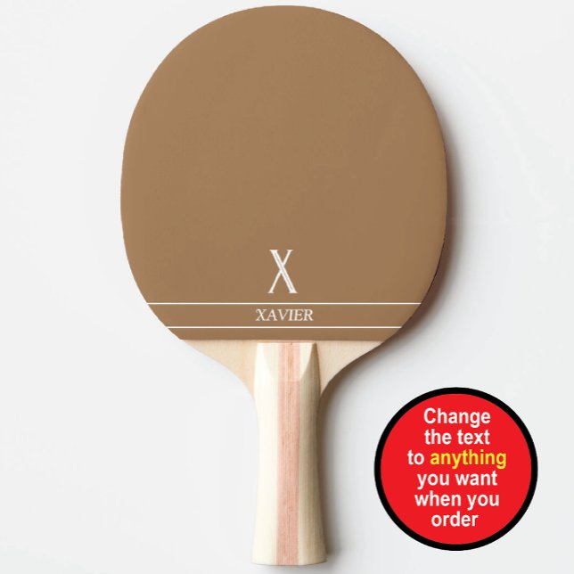 Camel Brown Monogrammed Ping Pong Paddle Pingisracket (Skapare uppladdad)