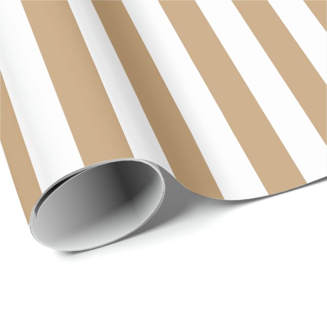 Camel Brown/White Rand Presentpapper (Rullad Hörn)