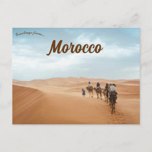 Camel Caravan i Sahara Desert Marrakech Marocko Vykort
