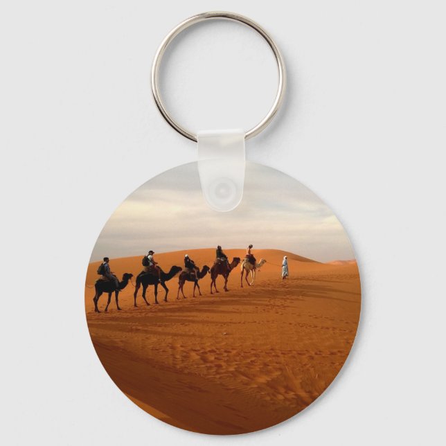 Camel caravan-ökans vackra miljö nyckelring (Framsida)