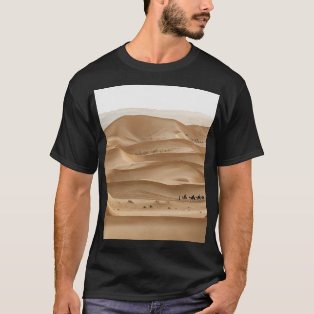 Camel caravan, Sahara sunset, Marocko T Shirt (Framsida)
