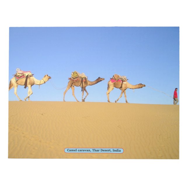 Camel caravan, Thar Desert, Indien Anteckningsblock (Framsida)