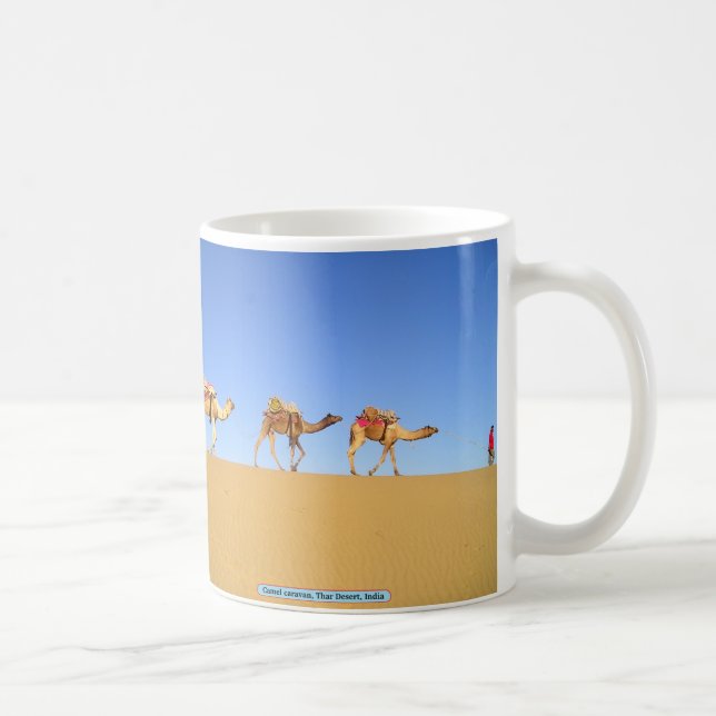 Camel caravan, Thar Desert, Indien Kaffemugg (Höger)