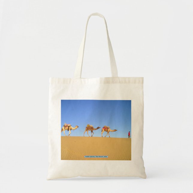 Camel caravan, Thar Desert, Indien Tygkasse (Framsidan)