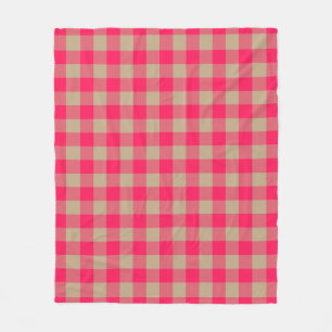 Camel Diva Rosa Buffalo Check Gingham Mönster Fleecefilt