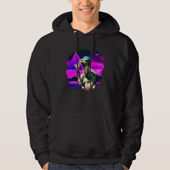 Camel Eating Pizza  Camel Cool Pizza Hoodie (Framsida)