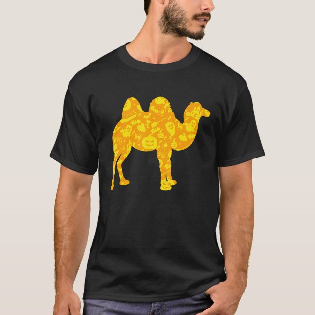 Camel Halloween fest Pumpkin Mönster T Shirt (Framsida)