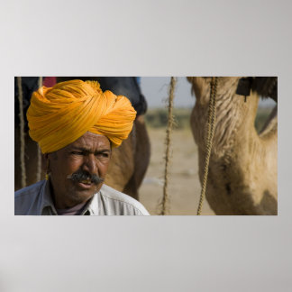 Camel Herder i Rajasthan Poster