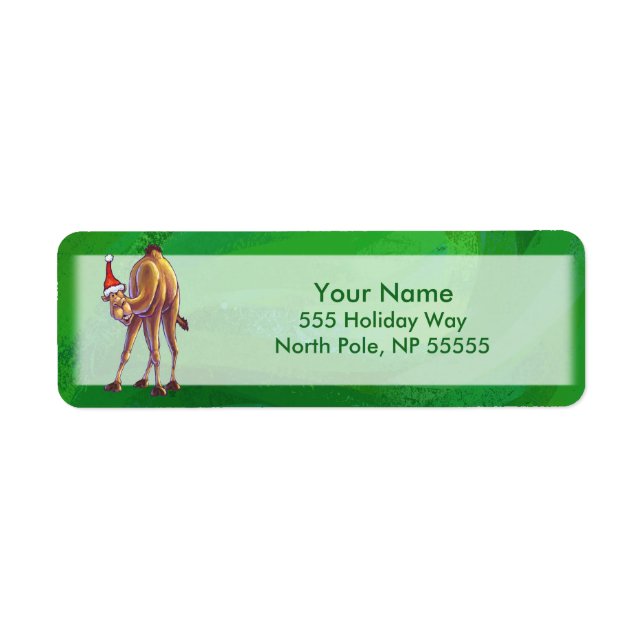 Camel jul på Grönt Returadress Etikett (Framsidan)