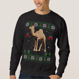 Camel jul Sweater Träd Ljus Ornamet Came Lång Ärmad Tröja