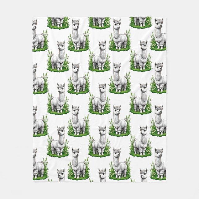 Camel llama Alpaca Mönster Design Fleecefilt (Framsidan)