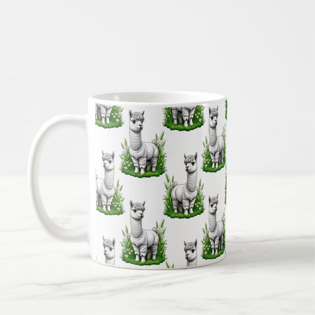 Camel llama Alpaca Mönster Design Kaffemugg (Vänster)