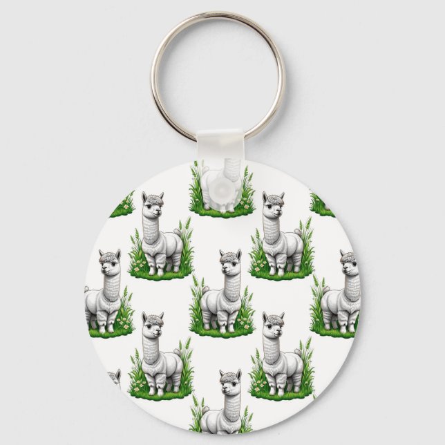Camel llama Alpaca Mönster Design Nyckelring (Framsida)