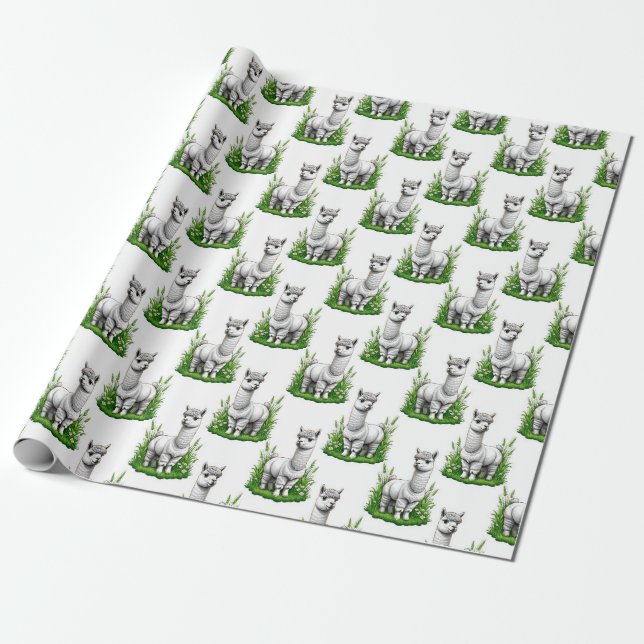Camel llama Alpaca Mönster Design Presentpapper (Utrullad)