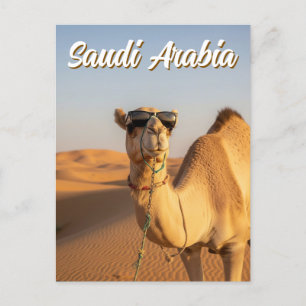 Camel med solglasögon Saudiarabien Travel Vykort