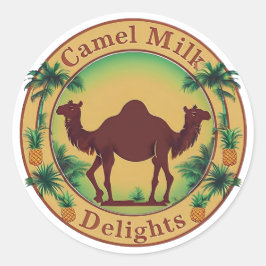 Camel Milk Delights-Tropical Camel Palm Pineapple Runt Klistermärke