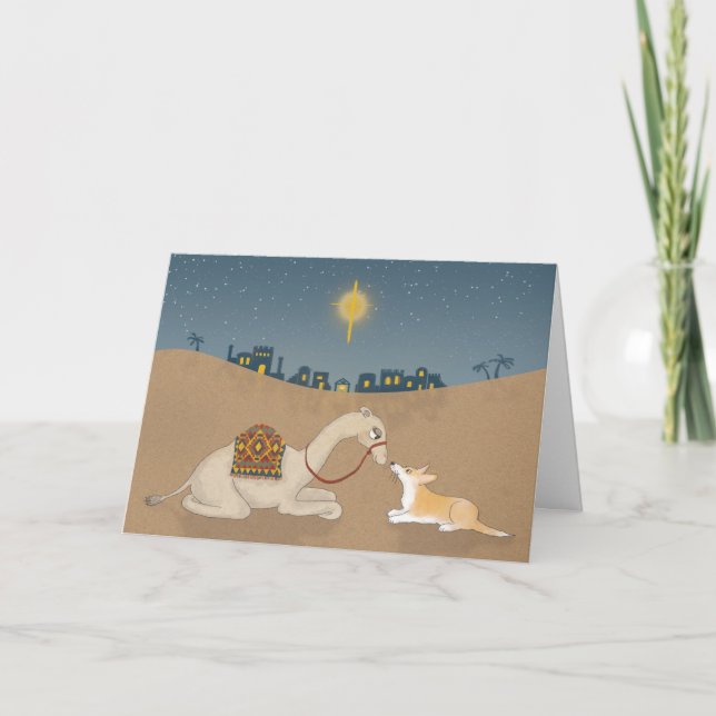 Camel och Corgi-julkort Kort (Framsida)
