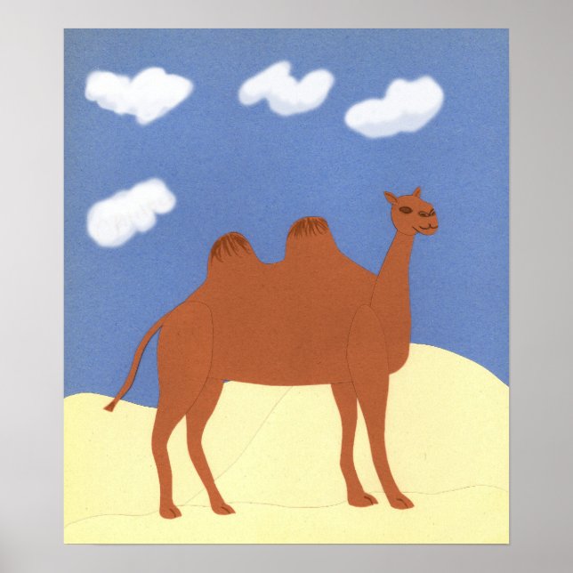 Camel on Desert Dunes Poster (Framsidan)