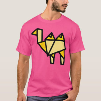 Camel Origami Chest Print Polygon Origami Fold Oaf T Shirt