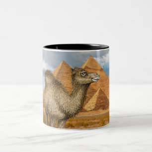 Camel på Giza Pyramids Två-Tonad Mugg