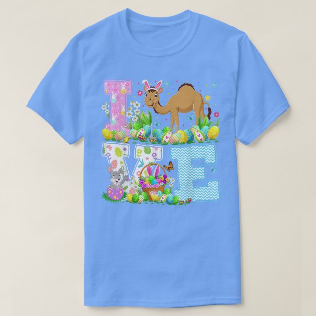 Camel Påskägg Hunt Funny Kärlek Camel Påsk Sund T Shirt (Design framsida)